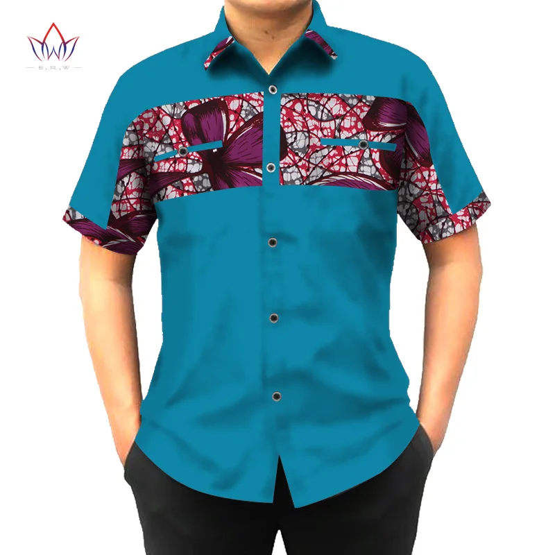 Пользовательские Африканской печати Костюмы рубашка Для мужчин короткий рукав Дашики Для мужчин рубашки Для мужчин s Slim Fit Африканский