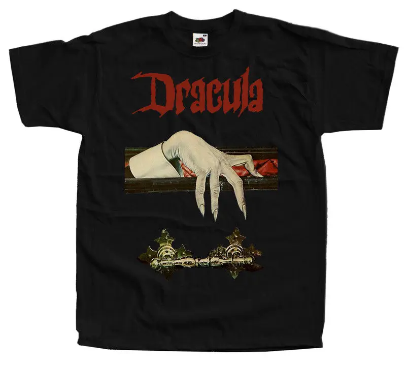 Dracula Christopher Lee Movie Poster Men T Shirt Streetwear Fashion Tshirt Homme Humour T-Shirt Black And White