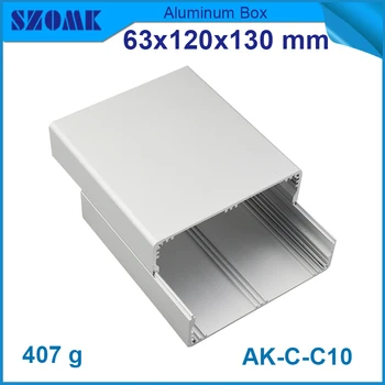 

1 piece aluminum smooth junction housing case for electronics two case with endplates 63*120*130 mm project box aluminium