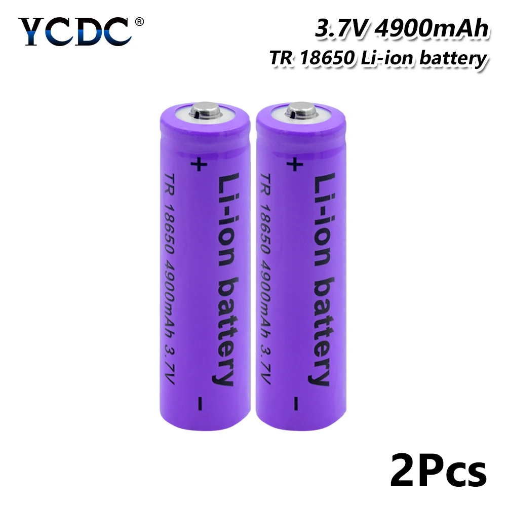 2 шт TR 18650 3,7 V 4900mAh 18650 литий-ионная аккумуляторная батарея для фонарика power Bank лазерная указка