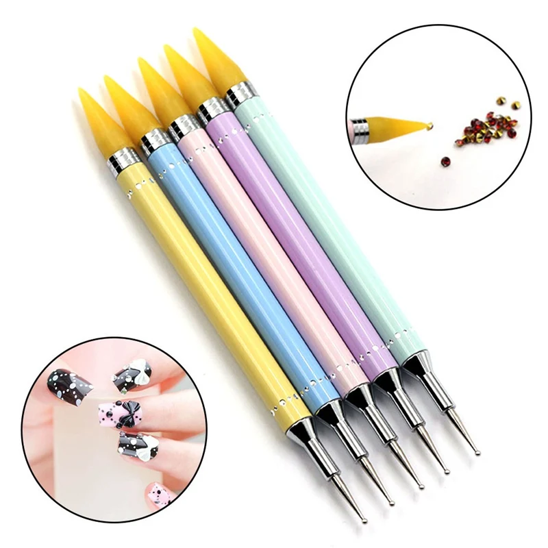 

1PCS Crayon Wax Dotting Pen Pencil Self-adhesive Rhinestones Gems Drilling Picking Picker Tips Tools DIY Salon Nail Art Manicure