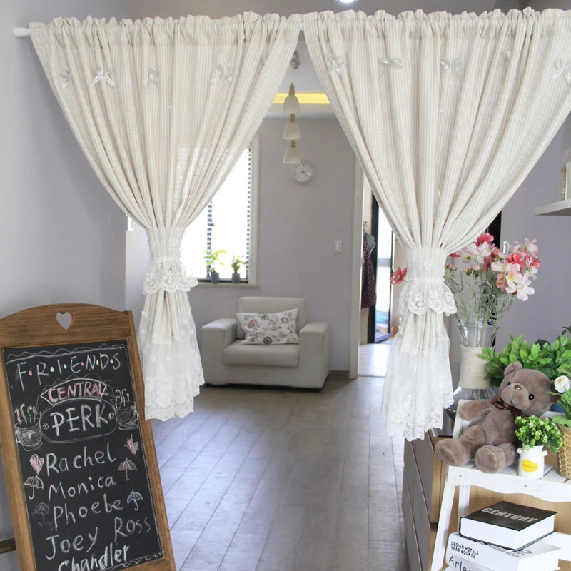New Korean Beige Lace Polyester Kitchen Curtains Embroidered Door Curtains Decoration Partition Curtain For Kitchen Cabinet Door Curtains For Curtains For Kitchenkitchen Curtains Aliexpress
