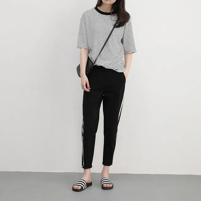 high waist pants with t shirt