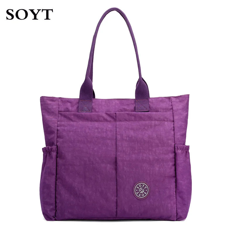 Goedkoop Fashion Handtas grote capaciteit Schoudertas Nylon Casual Tote Beroemde Merk Paars Mummie Luiertassen Waterdichte Bolsas