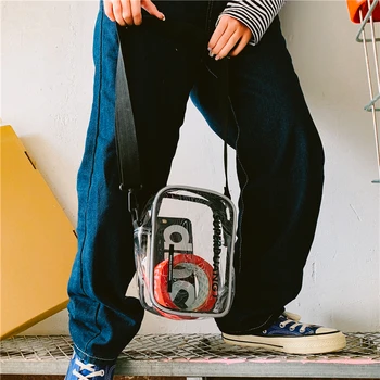 

Messenger Bag Male Fashion Brand Sports Female the single shoulder bag Personality Reflective Hip Hop Bag Street Trend Bungee