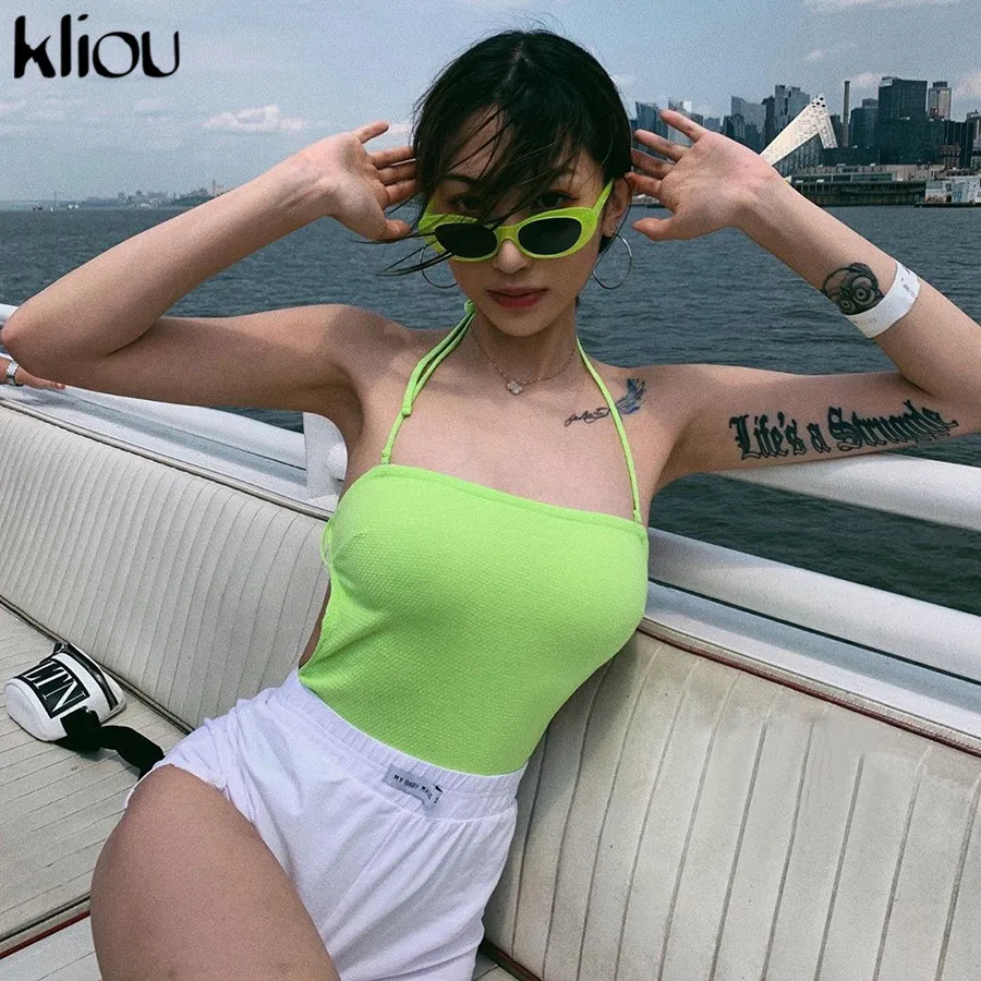 Kliou women casual cotton shorts elastic waist short bottom summer girls cute shorts women street fashion short trousers