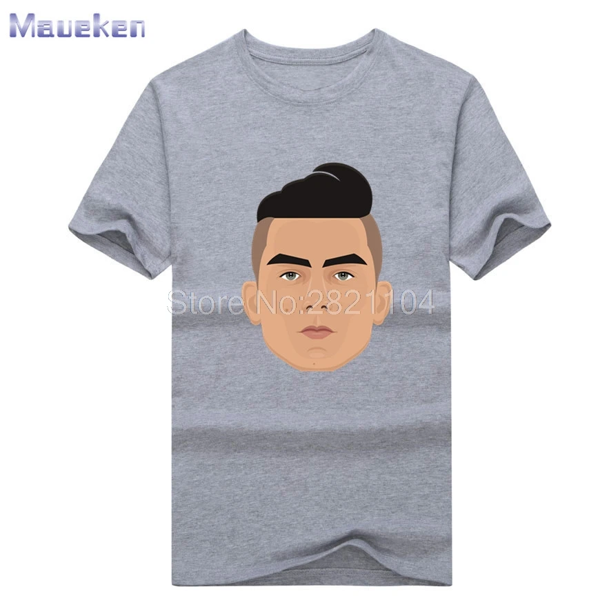 2018 Paulo Dybala cartoon face funny T-shirt Tees T SHIRT Men's 100% cotton for fans gift 0429-12