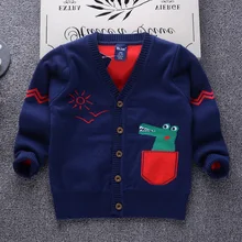 2-7Y Детский свитер; коллекция года; Повседневный Кардиган с героями мультфильмов; свитера для мальчиков; детская одежда; осенняя куртка; Детский свитер для новорожденных; Топ для малышей