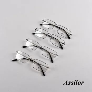 

LIRIKOS Pure Titanium Anti-Corrosion Business Men Reading Semi-rimless Glasses Reading Clear Eye Lens male Spectacle four color