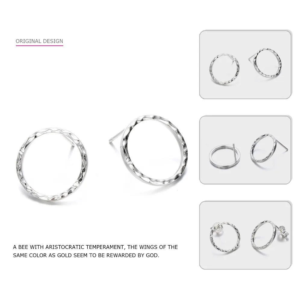 Tardoo Круглый Круг Хооп Серьги 925 пробы серебро Мода Геометрическая Простой Fine Jewelry