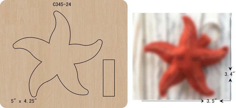

New starfish Wooden die Scrapbooking C-345-24 Cutting Dies for common die cutting machines on the market