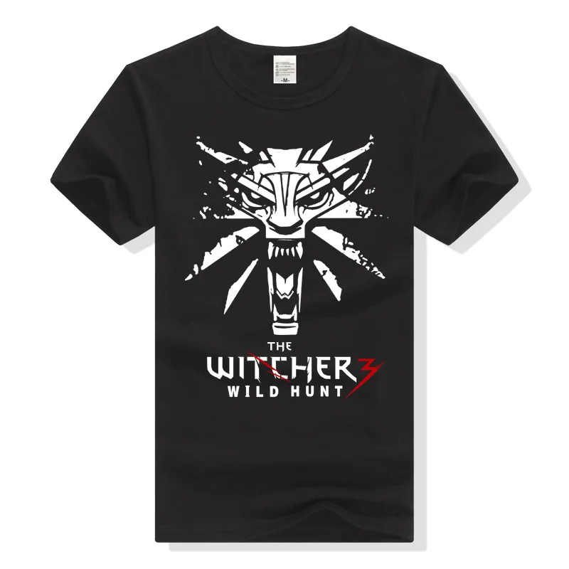 Game T Shirt The Witcher 3 T shirts Print Pattern Cotton Short Sleeve O ...