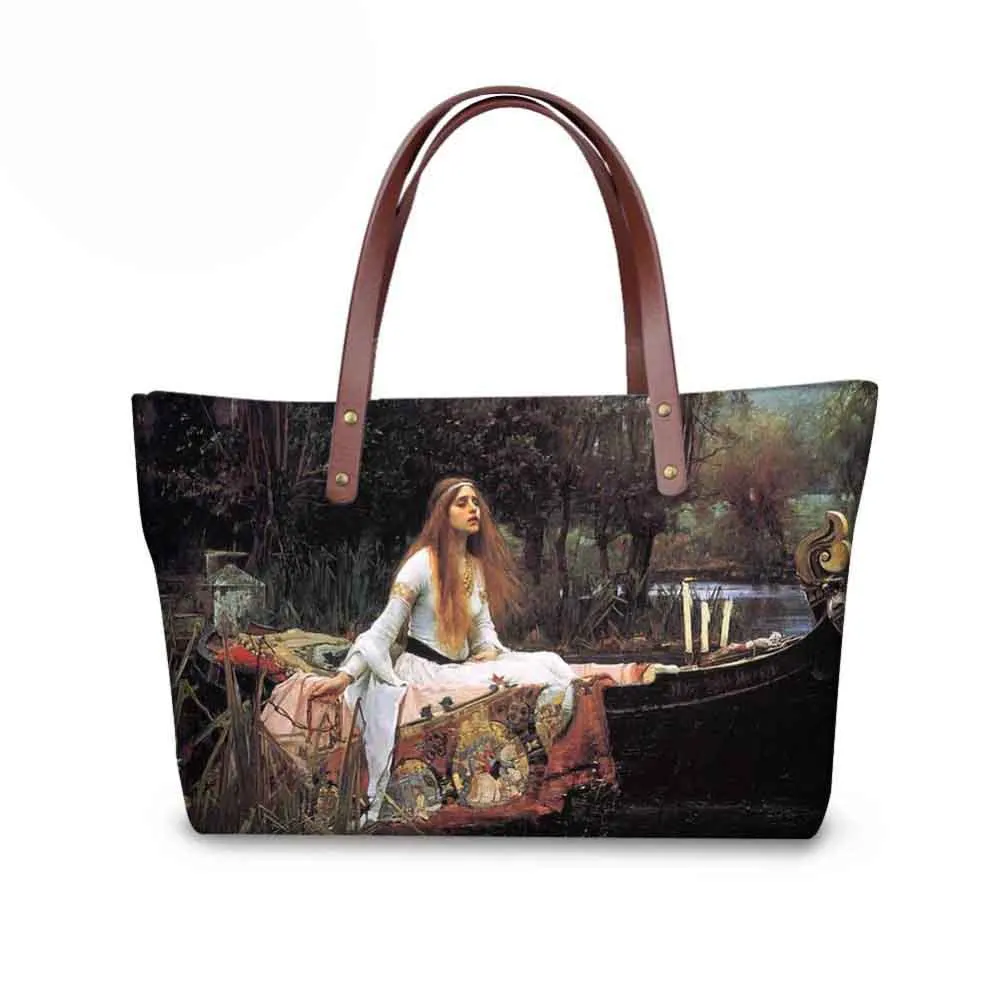 Женская сумка для покупок Ван Гог знаменитая картина 3D пользовательские сумки Прямая неопрен большие сумки Tote Bolsa Feminina Sac основной