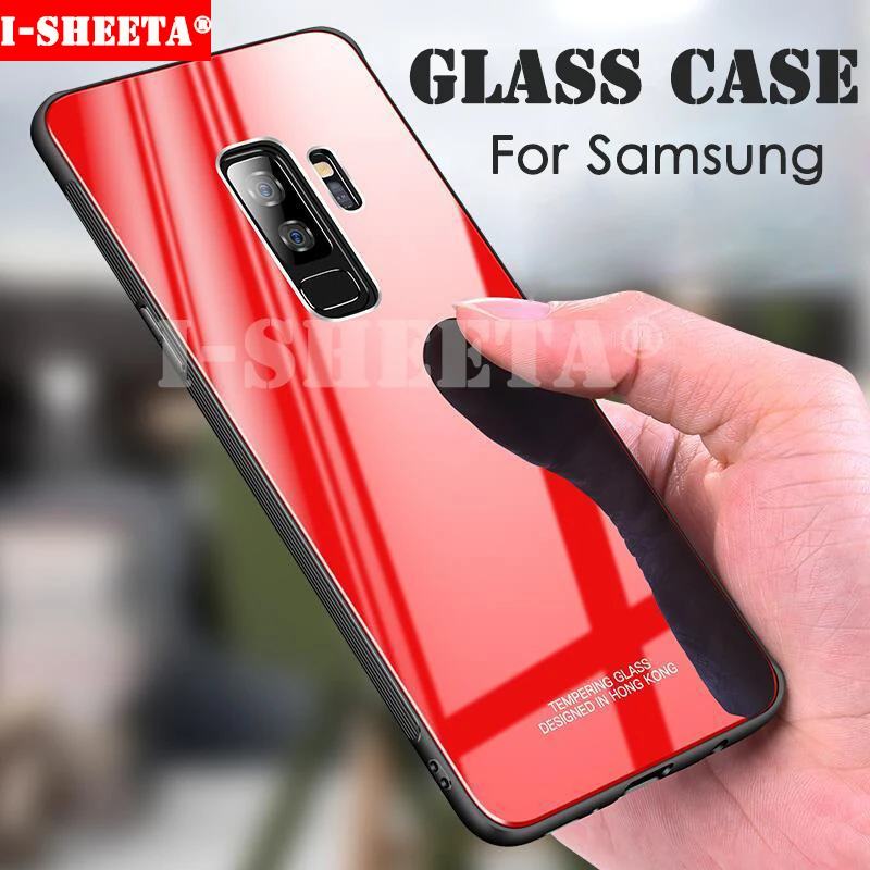 For Samsung Galaxy S8 S9 Plus Tempered Glass Hard Cover Note 8 J2 J3 J5 J7 2017 Prime Pro 2018 Soft Bumper Case |