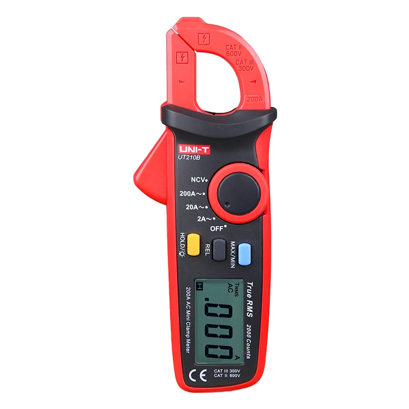 

UNI-T Mini Digital Clamp Meter UT210B 2000 Count True RMS LCD Display Clamp Multimeters AC-2A/20A/200A Ammeter