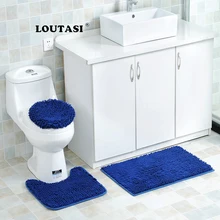 Loutesi Набор ковриков для ванной коврик для туалета синель противоскользящие, для ванной набор ковров домашняя крышка для унитаза коврик для комнаты коврики