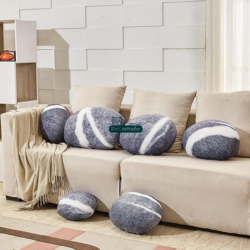 Dorimytrader 6 Pcs Fashion Hot Emulational Stellar Stone Pillow Room Decoration Plush Soft Big Stone Shape Cushion Toy DY60790 (21)