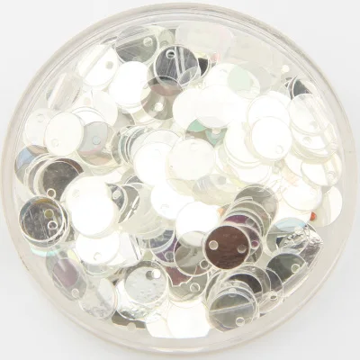 

50g/lot 6mm Flat Round Sequins With 1 Side Hole For Craft Shining Transparent Crystal White Spangles