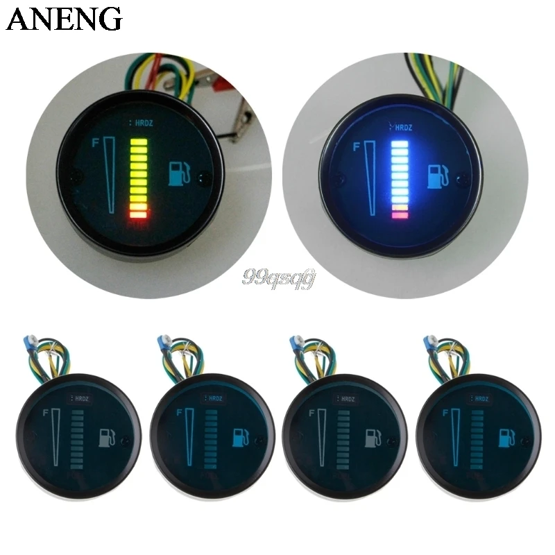 

12V Universal 2" 52mm Car Motorcycle Fuel Level Meter Gauge 8 LED Light Display New Drop ship