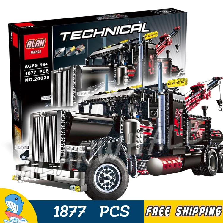 

1877pcs Techinic 2in1 Tow Truck 20020 DIY Figure Building Blocks Gifts Transport Car Carrier Loader Toys Compatible With LegoING
