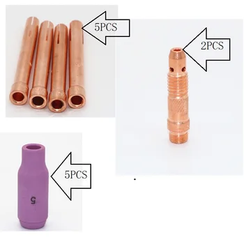 

12PCS Argon Welding TIG Torch Water Cooled TIG Torches Torch WP18 17 26 Collet Body Nozzle
