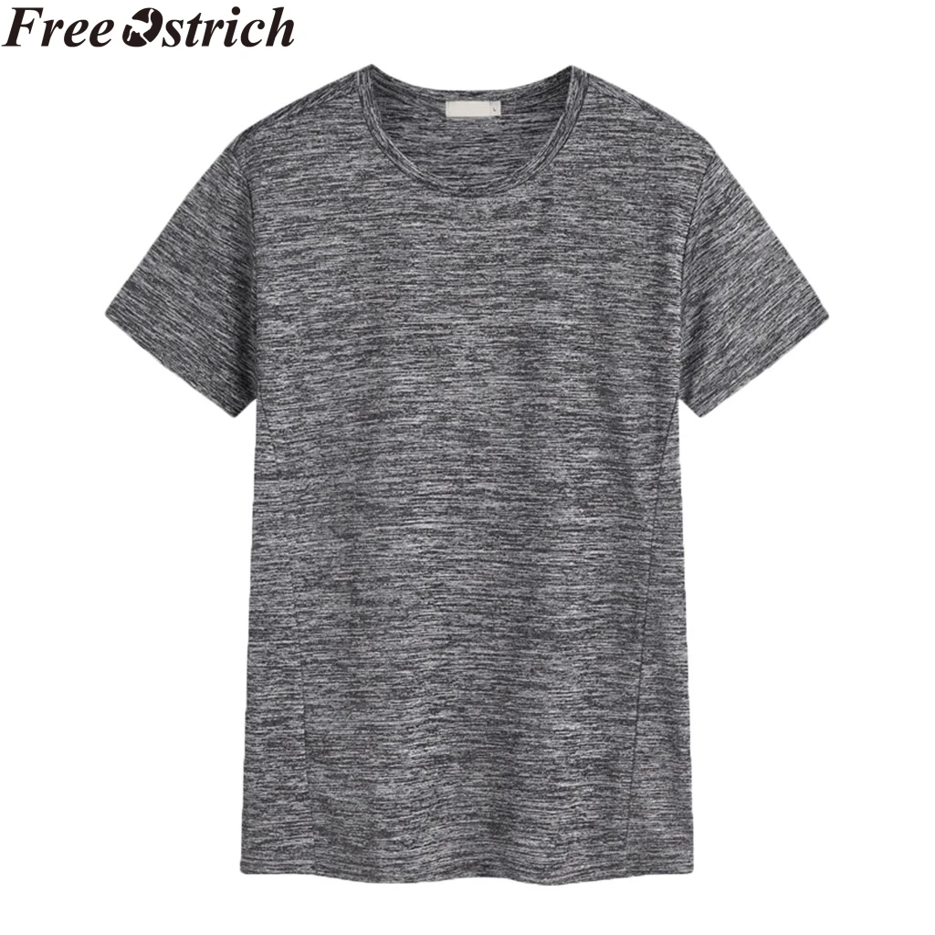 

Summer Men's Sports T-Shirt Quick-drying Solid Color Simple Short Sleeve Casual Sweat Tops O-neck Plus Size Men Fashion tshirt