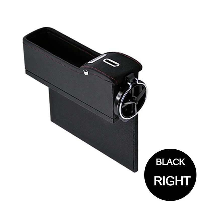 

The right side of the black car seat storage folder box PU leather multifunctional mobile phone storage box with beverage cup