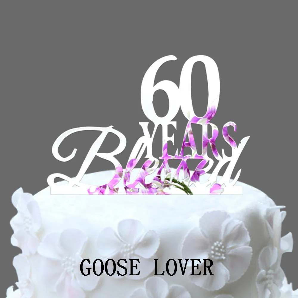 Decoration De Gateau Personnalisee Pour Anniversaire 60 Ans Garniture De Gateau Elegante Personnalisee De L Annee Anniversaire Aliexpress