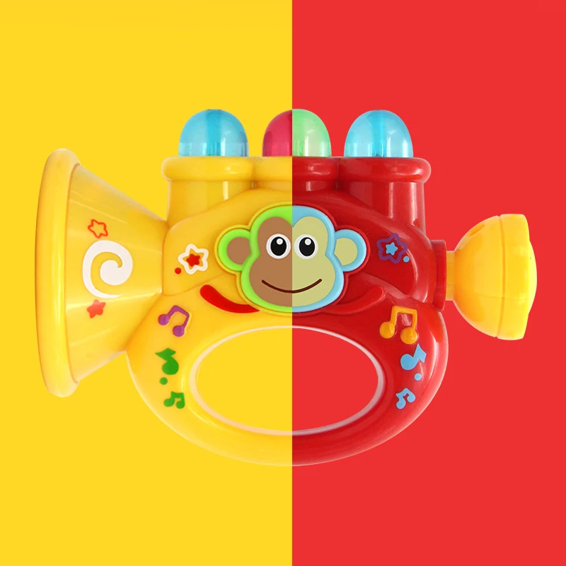 

Music Horn Trumpet Toy Puzzle Language Toy Learning Chinese English Light Flash Child Toy Boy Girl
