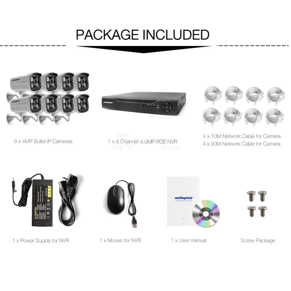Камера видеонаблюдения 4 канала 8 каналов МП POE NVR H.265 2592*1520 IP|day day|kit kitsday kit |