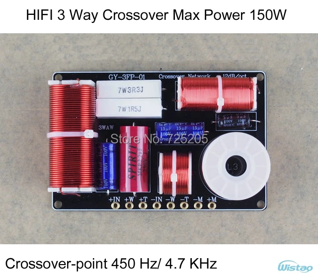 

HIFI 3 Way Crossover Crossover-point 450 Hz/ 4.7 KHz for 8-inch or below 4-8ohm Speakers Unit Max Power 200W Free Shipping