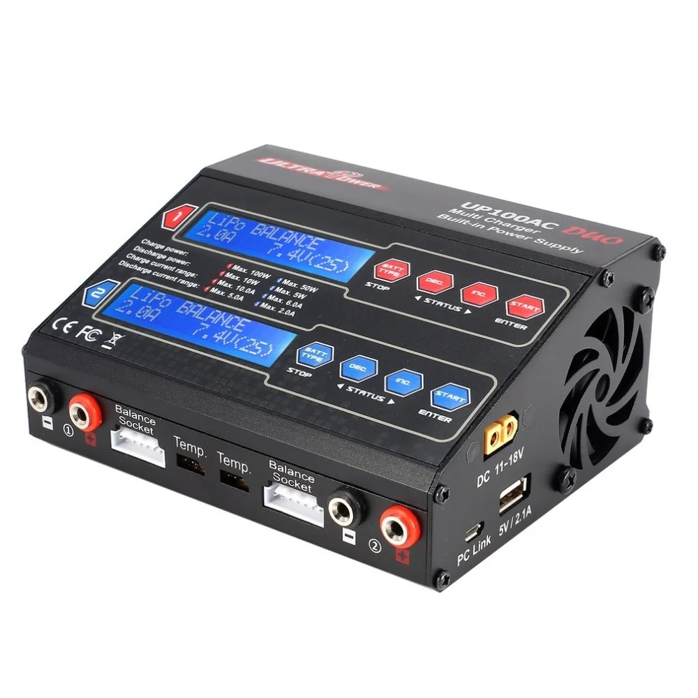 

Ultra Power UP100AC DUO 100W Cyclic Charge / discharge LiIo / LiPo / LiFe / NiMH / Nicd Balance Charger Arrester for RC Drone