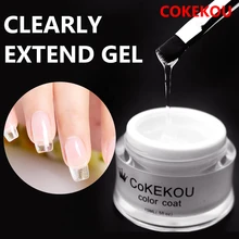 CoKEKOU LED Hard Jelly Gel Thick Nail Art Manicure Mold Clear Pink Camouflage Jelly Builder Nail