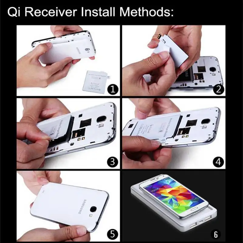 NEW Qi Wireless Charging Receiver for Samsung Galaxy S3 S4 S5 Note 2 Note 3 Note 4 Qi Wireless Charger Receiver Adaptor Coil