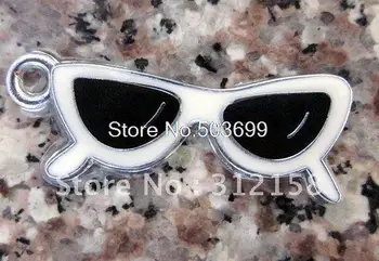 

Free Shipping 100Pcs/Lots Alloy Metal sunglass charms enamel charms key charms 20x18mm bead