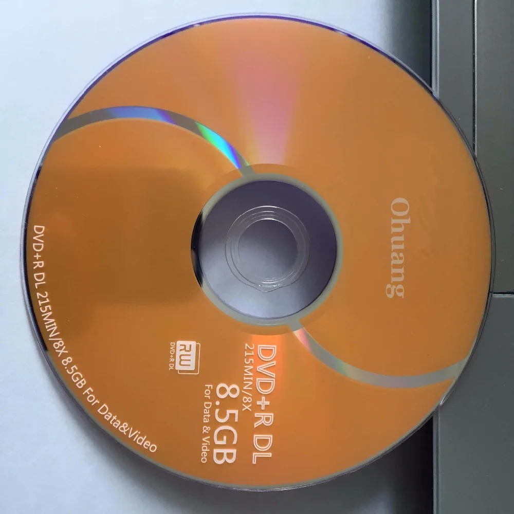 

10 discs Less than 0.3% Defect Rate D9 8.5 GB Gold Blank Printed DVD+R DL Disc