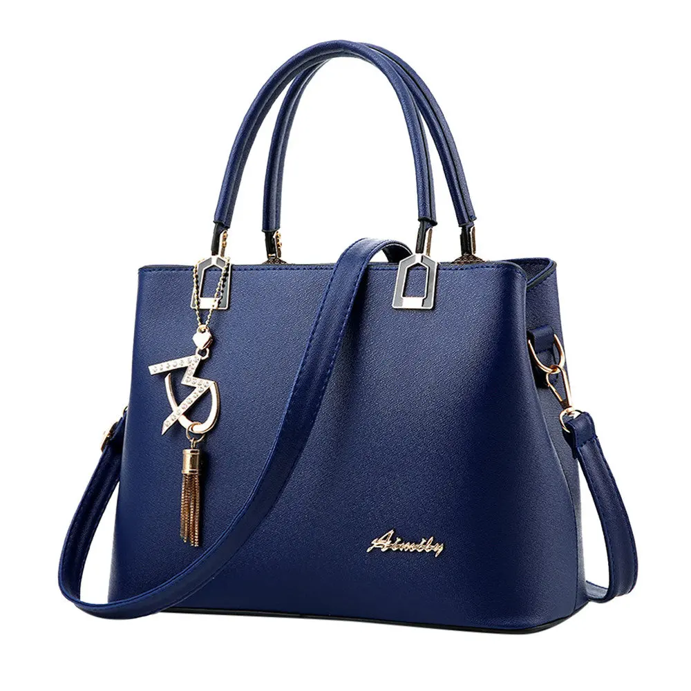 Aelicy, роскошные женские кожаные сумки, сумки, женские сумки известных брендов, большая сумка на плечо, Женская винтажная сумка-портфель, Bolsa Feminina - Цвет: Синий