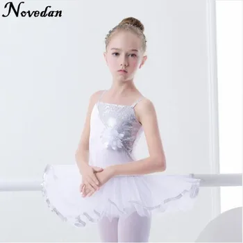 

New 2017 Professional White Swan Lake Ballet Tutu Dance Wear Girls Kids Sequin Performance Dance Costumes Ballet Dress For Child