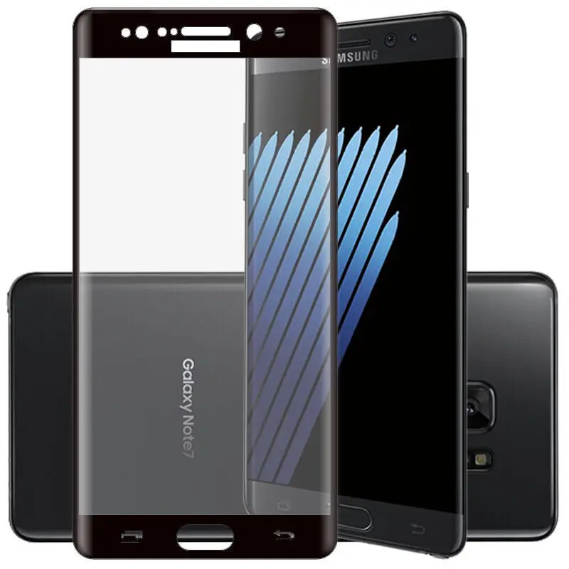 Полное покрытие 9H 3D изогнутая защита экрана Закаленное стекло пленка для Samsung Note 7
