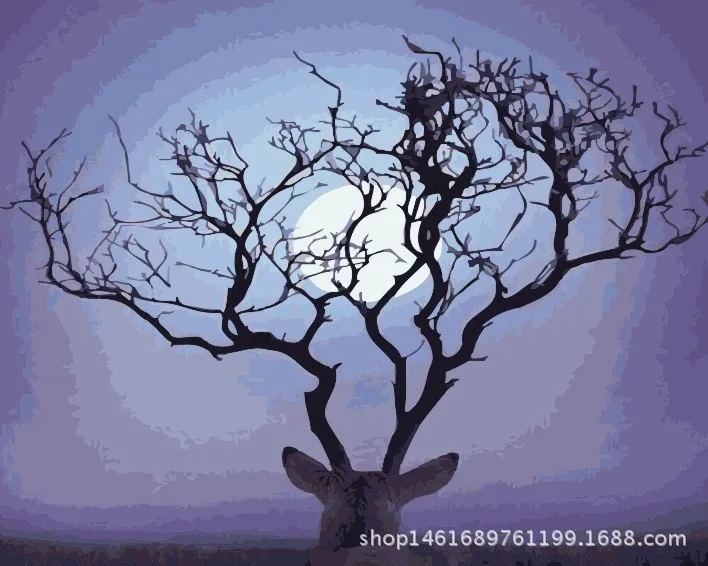 Unframed 40x50CM painting by numbers landscape diy oil painting by