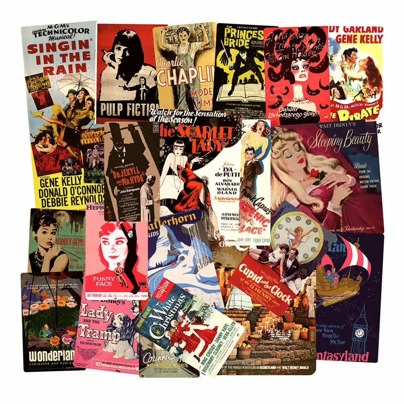

46 PCS Retro Posters Stickers Movie Star Sticker Vinyl Sticker for DIY Skateboard Motorcycle Phone Suitcase Laptop Skin Decals