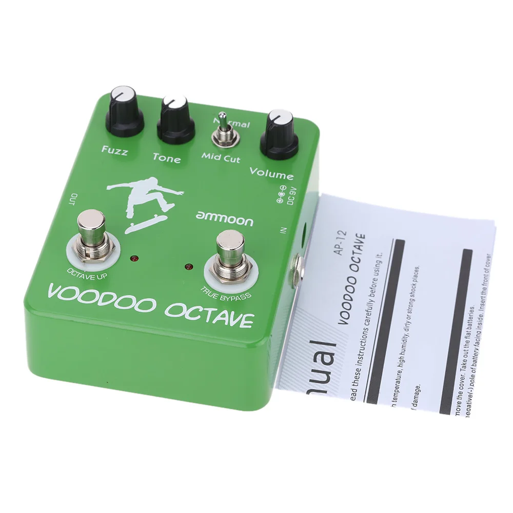 Ammoon AP 12 Voodoo Octave педаль для гитары Эффект Фуз эффект настоящий обход гитарные