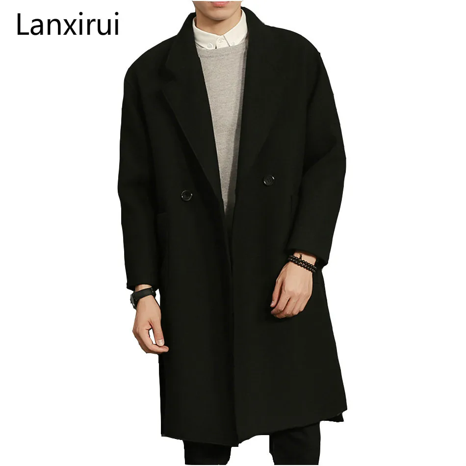 Black Trench Coat Men 2018 Autumn Winter Long Casual Jacket For Men High Quality Male Thermal Overcoat Business Coats Men Jm17