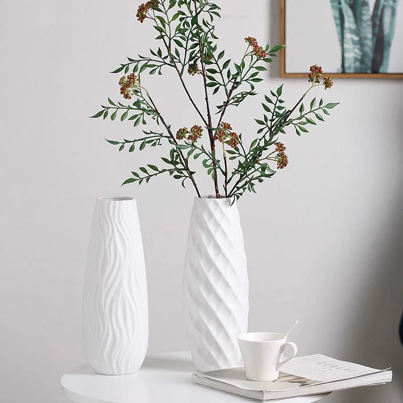Modern Home Decoration White Porcelain Vases Big For Wedding