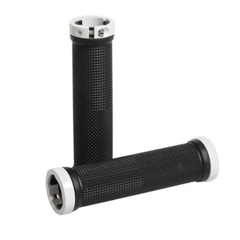 

New Arrival Pair Of Aluminum Alloy Bilateral locking Handlebar Mountain Cycling Rubber Anti-Slip handle