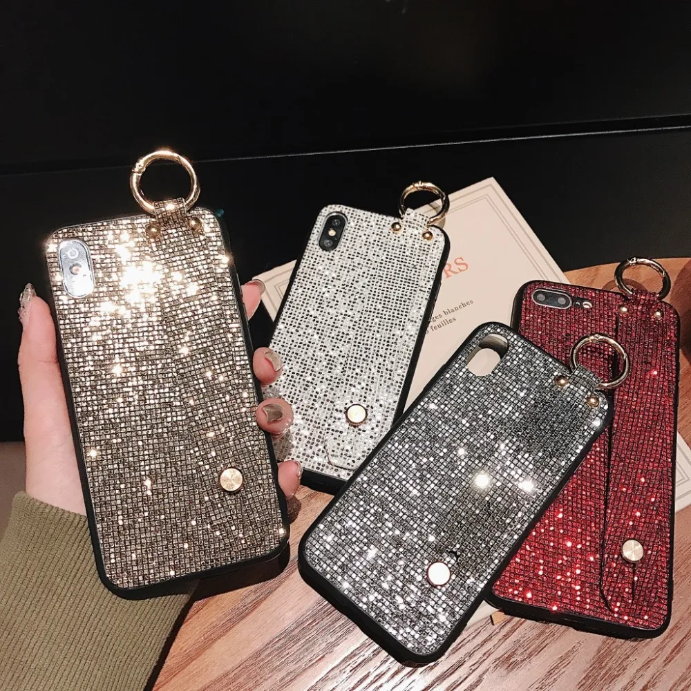 

DanYee Simple Wristband TPU Soft Case with Rhinestones Back Cover Case For IphoneXs Max