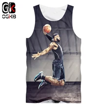 OGKB жилет мужской тренд 3D майка Топы с принтом Баскетбол супер Забавный Плюс Размер хабили мужская летняя футболка без рукавов