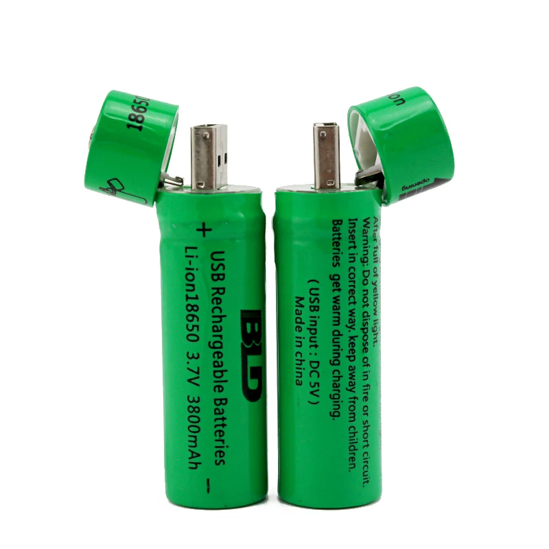 Низкая цена 3,7 V 18650 3800mAh литий-ионная USB аккумуляторная батарея USB интеллектуальная ячейка DC-Charging(1 шт