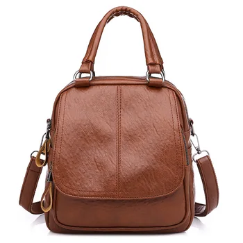 

2018 New style Summer Multifunctional Shoulder Bag Fashion Soft Leather Personal Retro Backpack women backpack