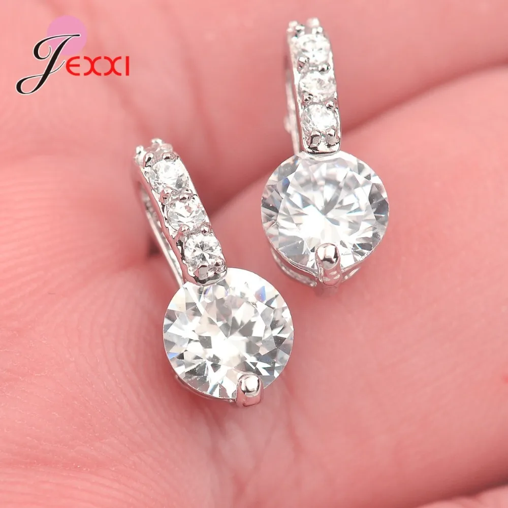 

Fashion 8 Colors Cubic Zirconia Stud Earrings 925 Sterling Silver Sterlilng Silver for Women Wedding Piercing Jewelry